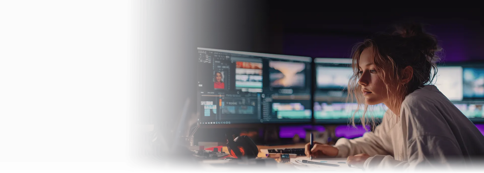 Abstract background visuals for royalty-free music hero section